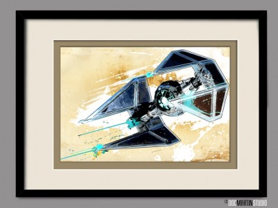 Star Wars TIE FIGHTER Fine Art style fan art illustration by artist Doc Martin