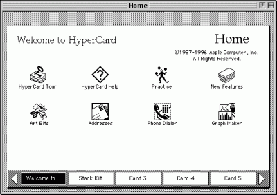 HyperCard home screen