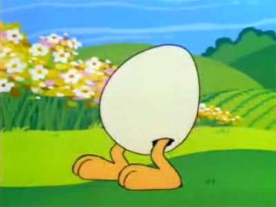 Garfield & Friends' Sheldon: egg terrorist?