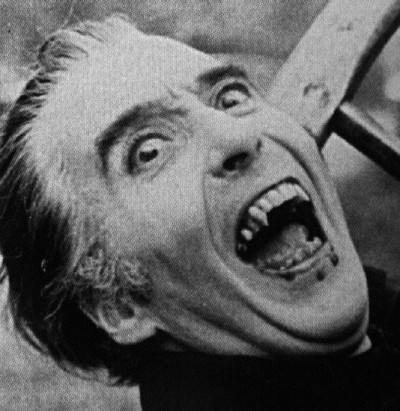 Christopher Lee: Not as handsome as Lugosi, but still striking as a Dracula.