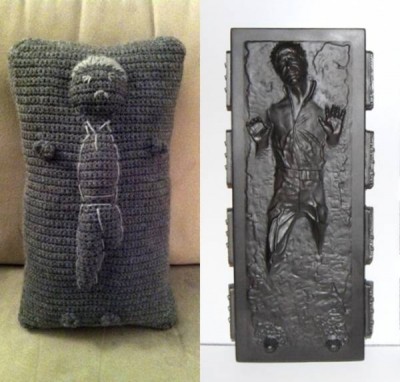 Han Solo in carbonite throw pillow