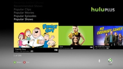 Hulu Plus Xbox Interface