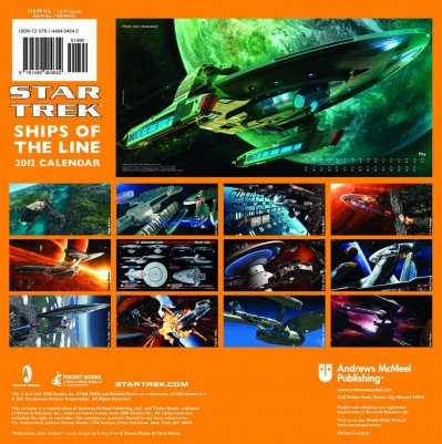 Star Trek Ships of the Line Calendar 2012 Back
