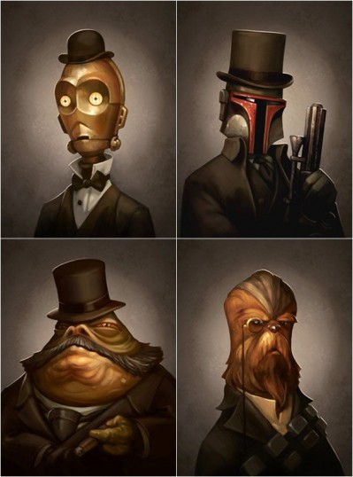 victorian star wars illustrations by  Greg Peltz