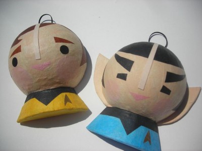 Kirk and Spock Christmas Tree Ornaments