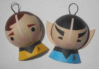 Kirk and Spock Christmas Tree Ornaments