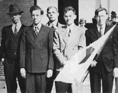 Donald A. Wollheim, Milton A. Rothman, Frederik Pohl, John B. Michel and Will Sykora in 1936.