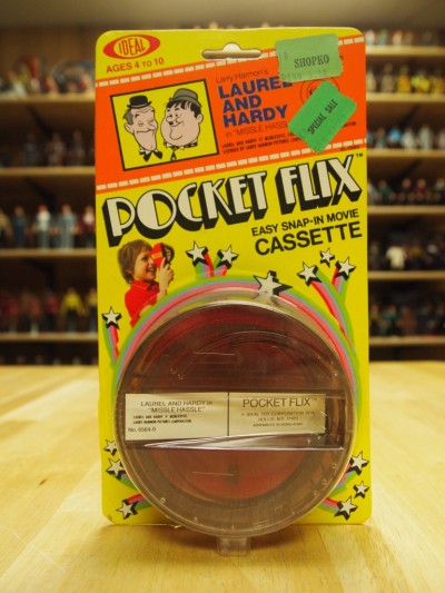 Star Trek Pocket Flix Viewer from Ideal toys circa 1978 featuring the Laurel and Hardy