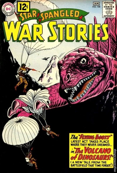 a combat themed comic book from january 1962 — with dinosaurs!