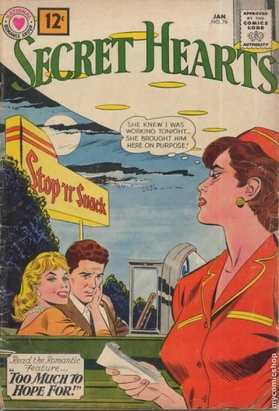 romance comic book cover from jan 1962