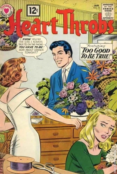 romance comic book cover from jan 1962