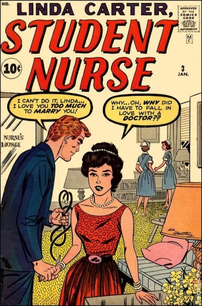 romance comic book cover from jan 1962