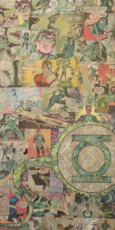 Green Lantern comic collage art