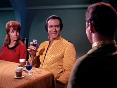 Kirk and Khan drinking