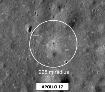 NASA’s proposed radius around the Apollo 17 landing site.