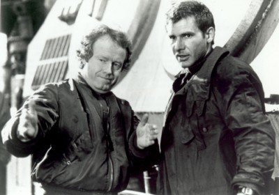 Ridley Scott and Harrison Ford on the set of Blade Runner