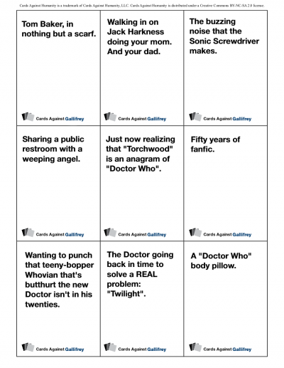 Cards Against Gallifrey