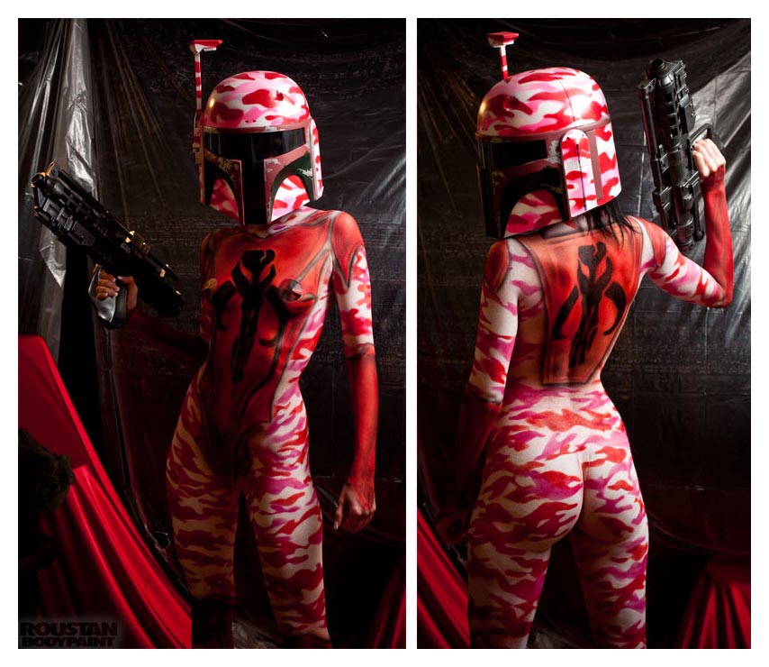 A Beautiful Boba Fett Star Wars Body Paint Project.